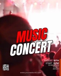 Red Modern & Minimal Music Concert Instagram Portrait template