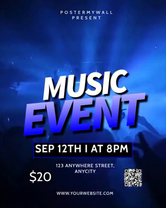 Red Modern & Minimal Music Event Instagram Portrait template