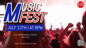 Red Modern & Minimal Music Fest Pos Twitter template