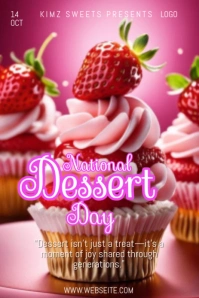 Red Modern & Minimal National Dessert Day Pinterest Graphic template