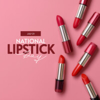 Czerwony National Lipstick Day Post Instagram Template