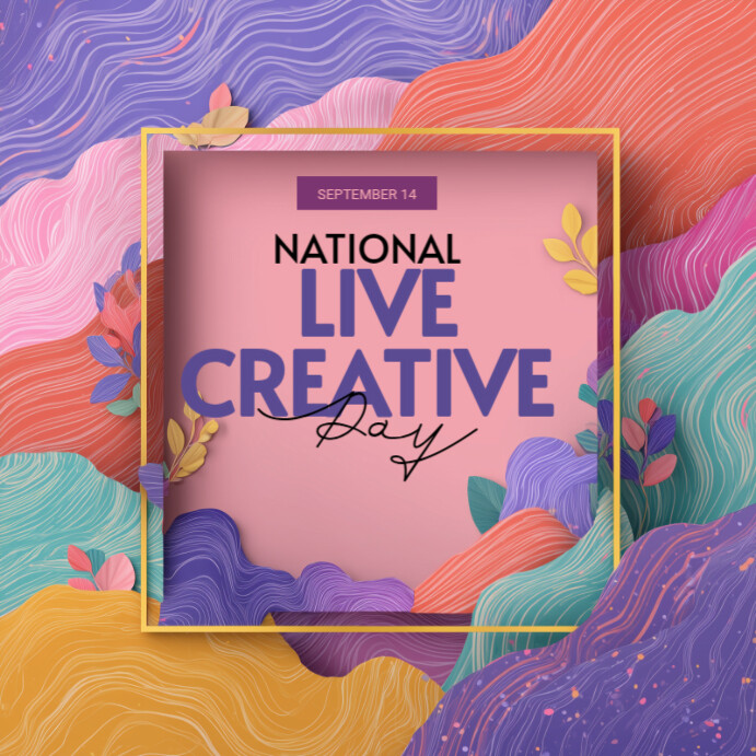 Red Modern & Minimal National Live Creative Day Instagram Post template