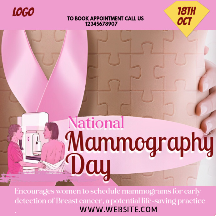 Plantilla De Red Modern Minimal National Mammography Day Instagram plantilla-de-red-modern-minimal-national-mammography-day-instagram