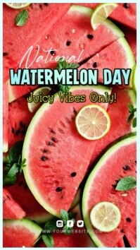 Red Modern & Minimal National Watermelon Day Instagram Reel template