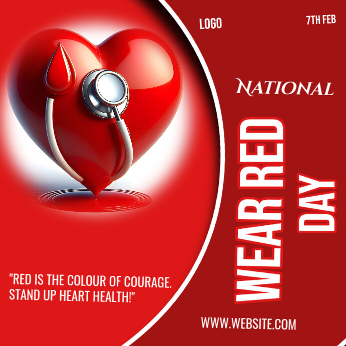 Copy of Red Modern & Minimal National Wear Red Day Design Instagram ...