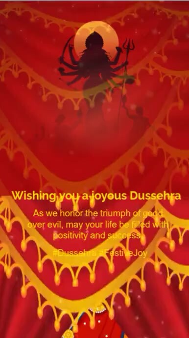 Red Modern & Minimal Navaratri, Durga Puja, Dussehra, Vijayadashami,devi, Maadurga, Instagram Reel template