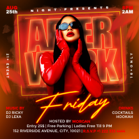 Red Modern & Minimal Nightclub Event Instagram Post template