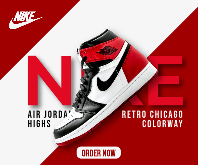 Red modern & minimal nike air jordan promotion medium rectangle ...
