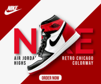 Red Modern & Minimal Nike Air Jordan Promotion Medium Rectangle Mellemstort rektangel template