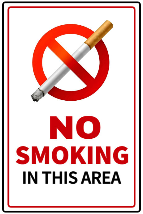 Red Modern & Minimal No Smoking Sign Template  Poster