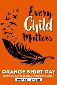 Red Modern & Minimal Orange Shirt Day Poster template