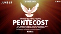 Red Modern & Minimal Pentecost Celebration  Digital Display (16:9) template