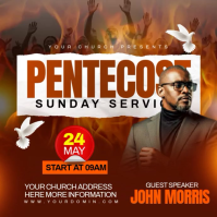 Red Modern & Minimal Pentecost Sunday Service Instagram Post Video template