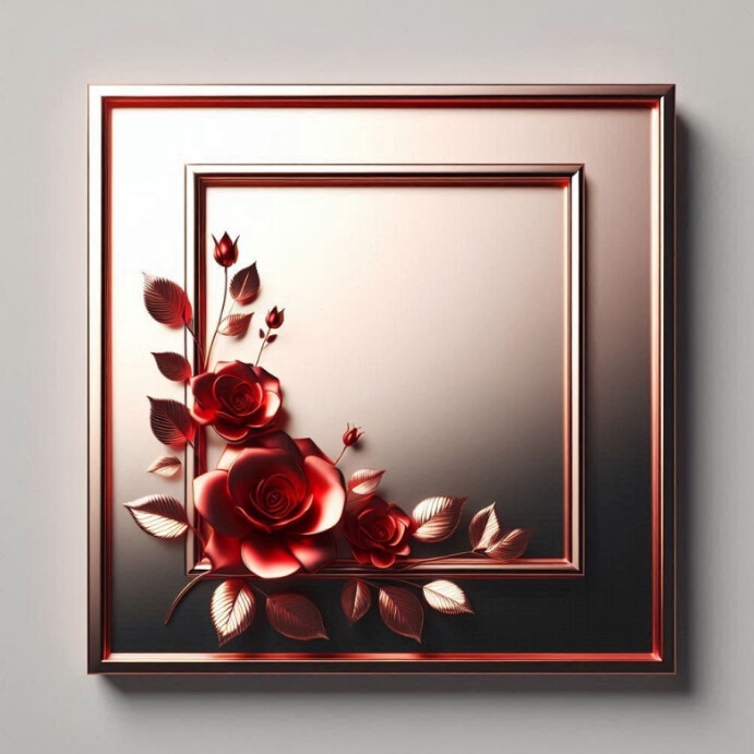 Red Modern & Minimal Picture Frame  Instagram Post template