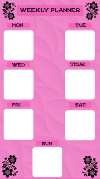 Red Modern & Minimal Pink Weekly Planner Instagram Story Instagram-Story template