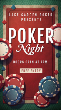 Red Poker Night Instagram Story Template