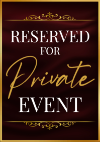 Red Modern & Minimal Private Event Sign A3 template