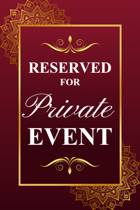 Red Modern & Minimal Private Event Sign Poster template