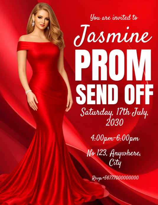 Plantilla de Red modern & minimal prom send off flyer | PosterMyWall
