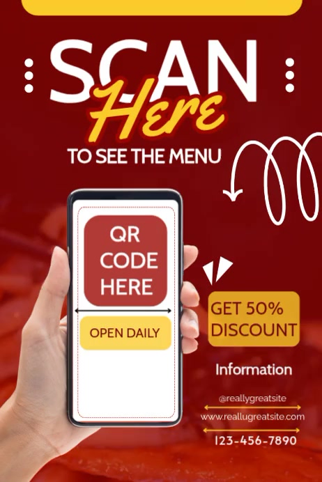 Qr Code Menu Promotion Poster Templat | PosterMyWall