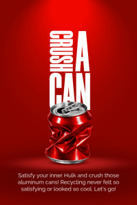 Red Recycling Awareness Affiche Template