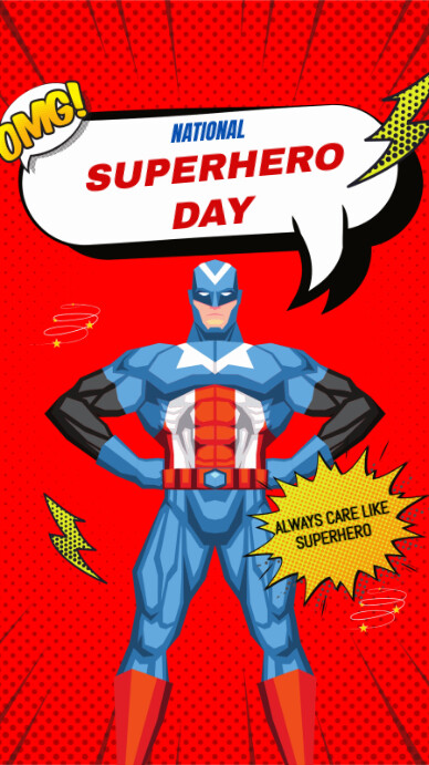 Red Modern & Minimal Red & White National Superhero Instagram Story Indaba yaku-Instagram template