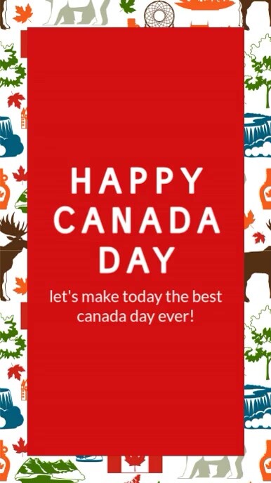 Red Modern & Minimal Red Colorful Canada Day Instagram Story Instagram Reel template