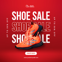 Red Modern & Minimal Shoe Sale Instagram Post template
