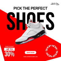 Red Modern & Minimal Shoe Sale Promotion Instagram Post template