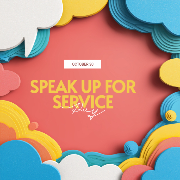 Red Modern & Minimal Speak Up For Service Day Instagram Post template