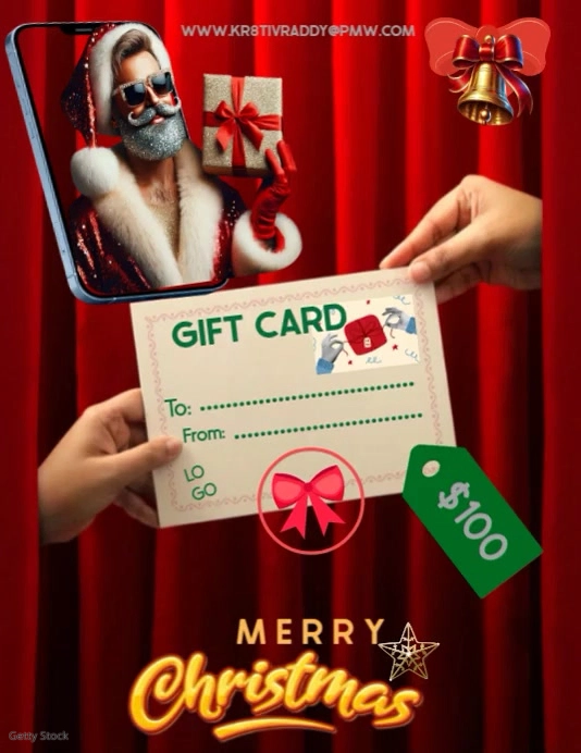 Copy of Red Modern & Minimal Special Merry Christmas Gift Card Flyer ...