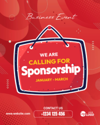 Red Modern & Minimal Sponsorship Business Event Instagram Portrait template