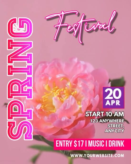 Red Modern & Minimal Spring Festival Instagram Portrait template