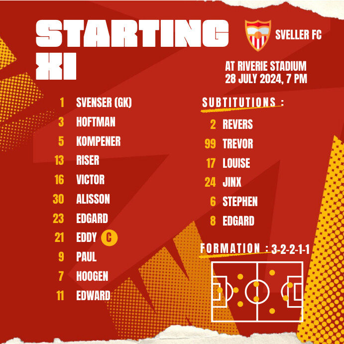Copy of Red Modern & Minimal Starting Line Up And For | PosterMyWall