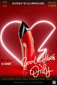 Red Modern & Minimal The Flyer Has A Red And Black Gradient Background. A High-heeled Shoe "good Vib template