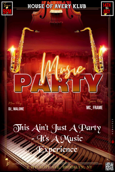 Red Modern & Minimal This Image Is A Dynamic And Musically Themed Flyer For An Event Titled "music P Pinterest 图片 template