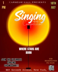 Red Modern & Minimal This Image Is A Vibrant And Bold Flyer For A "singing Competition" Instagram Po template
