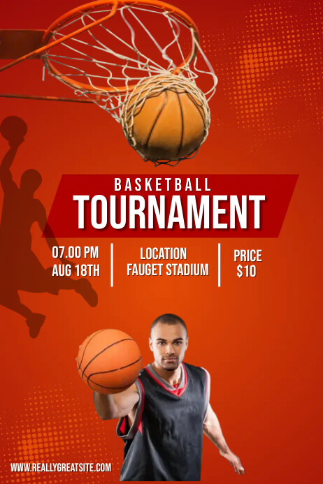 Red Modern & Minimal Tournament  Poster Affiche template