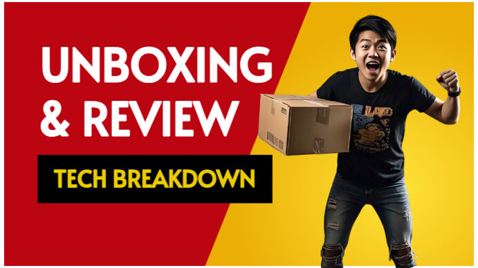 Red Modern & Minimal Unboxing And Review Youtube Thumbnail template