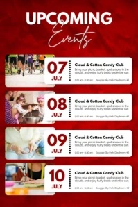 Red Modern & Minimal Upcoming Events Schedule Poster template