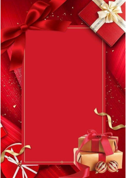 Red Modern & Minimal Valentine's Day Background Template  A4