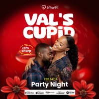 Red Modern & Minimal Valentine's Party  Instagram Post template