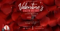Red Modern & Minimal Valentine Date Night Facebook Shared Image template