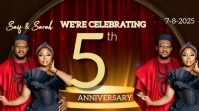 Red Modern & Minimal Wedding Anniversary  Digital Display (16:9) template