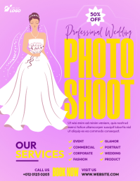 Red Modern & Minimal Wedding Photography Services Flyer template