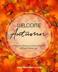 Red Modern & Minimal Welcome Autumn Instagram Portrait template