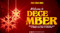 Red Modern & Minimal Welcome To December Season's Greetings Template Video Digital Display (16:9)