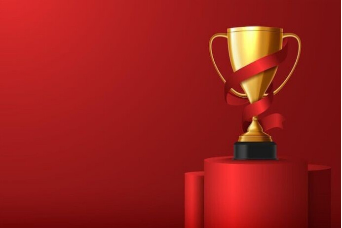 Red Modern & Minimal Winner Background Template  Banner 4' × 6'