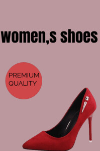 Red Modern & Minimal Woman Shoes Poster 海报 template