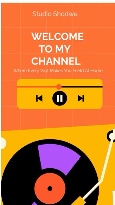 Red Modern & Minimal Yellow And Orange Welcome To My Channel Intro Screen Template  Digital Display Цифровой дисплей (9 : 16)